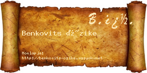 Benkovits Őzike névjegykártya